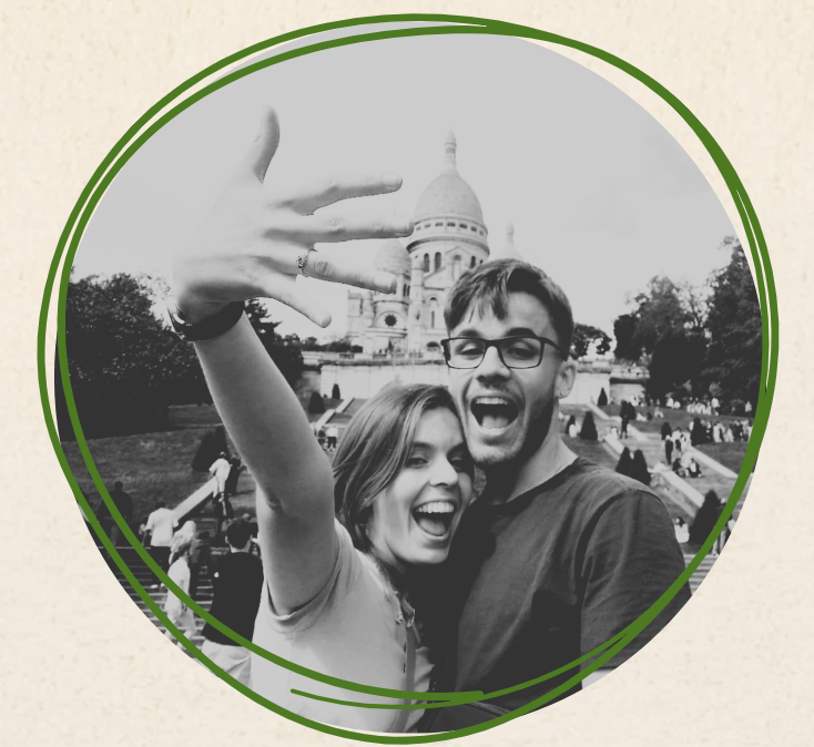 Natália e Gustavo juntos em uma viagem